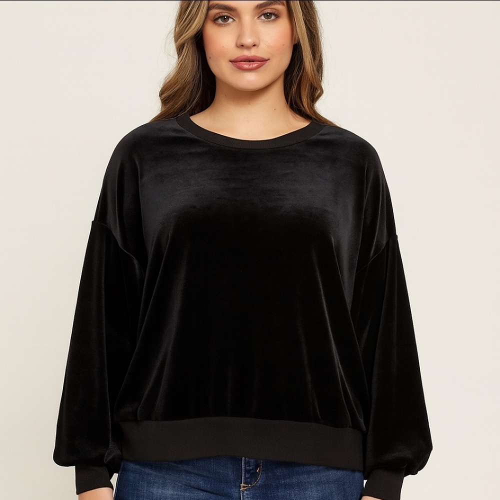 Beyove Black Mobwife Sweatshirt Plus Sz XXL